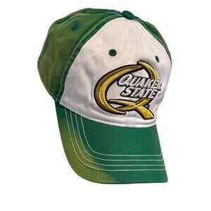 Quaker State racing hat snapback style cap featuring an embroidered logo.